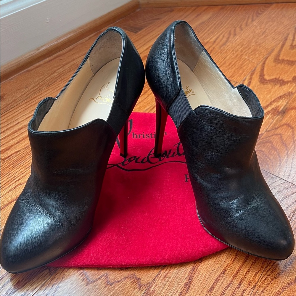 Christian Louboutin Stiletto Leather Booties Black Size 41